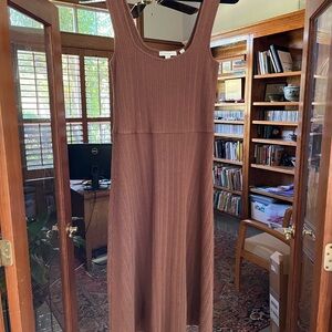 Vince. Scoop neck sweater dress in chocolate brown